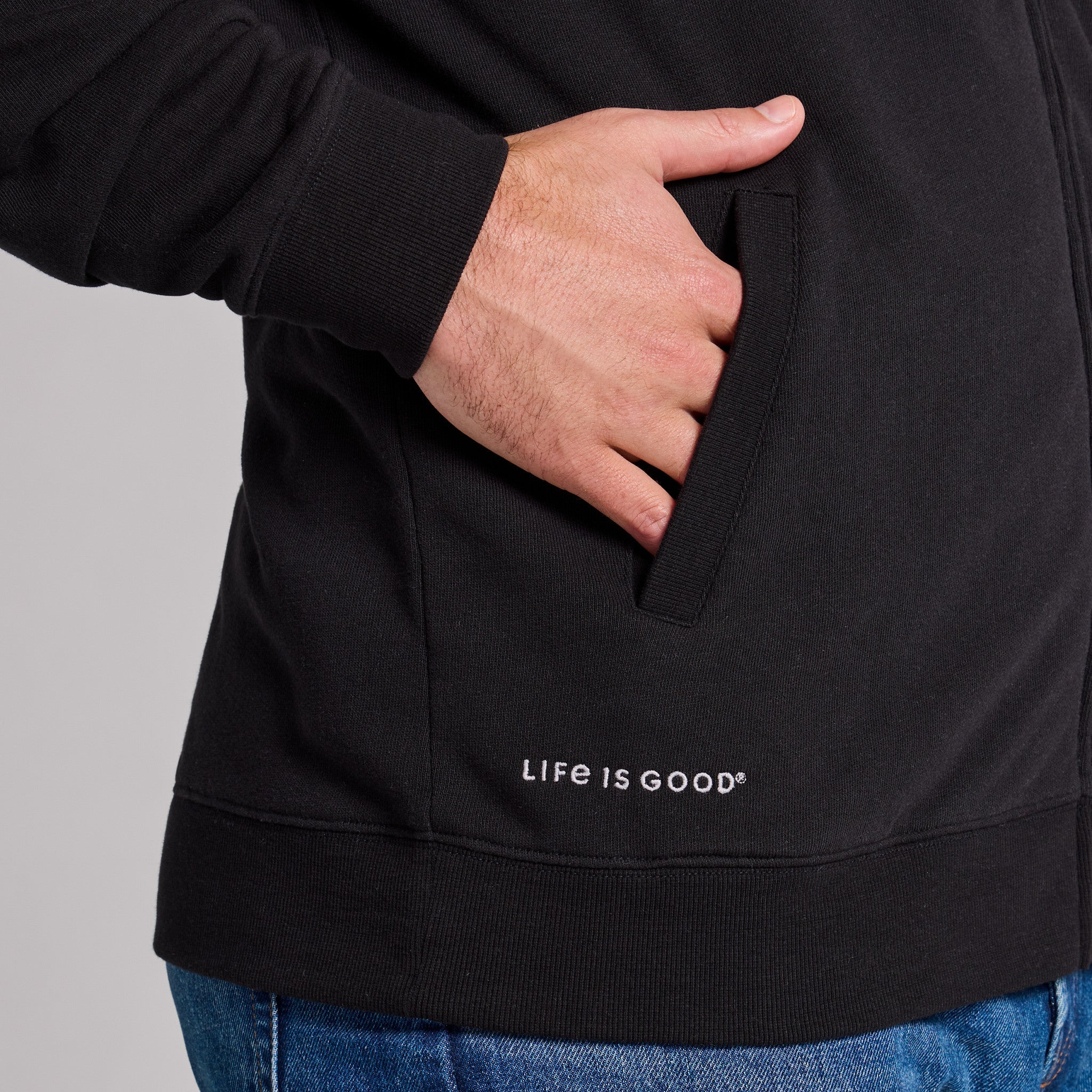 Men's Solid French Terry Zip Hoodie