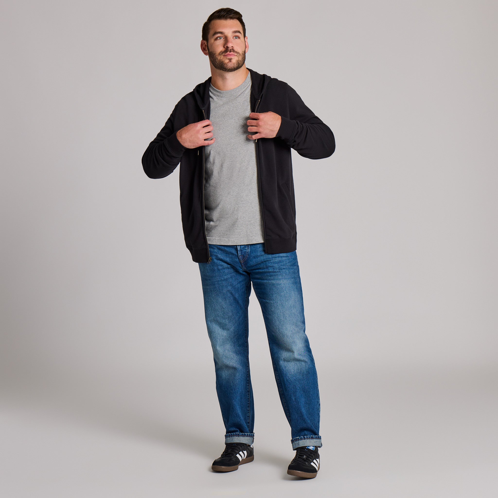 Men's Solid French Terry Zip Hoodie