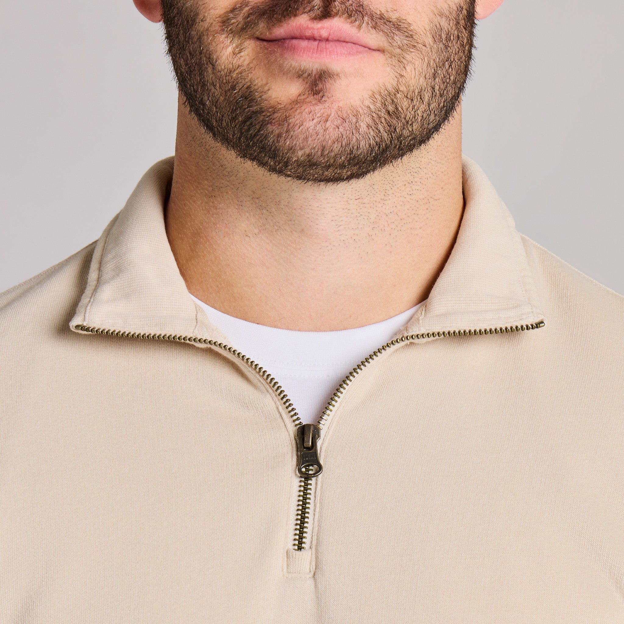 Men's Solid French Terry Quarter Zip