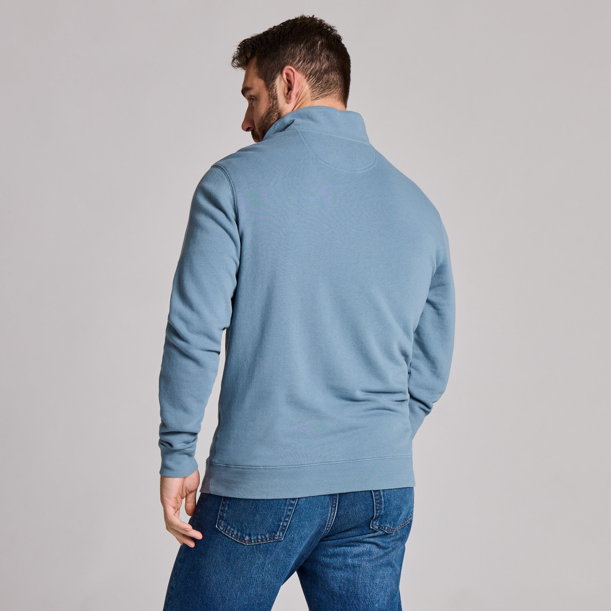 Men's Solid French Terry Quarter Zip