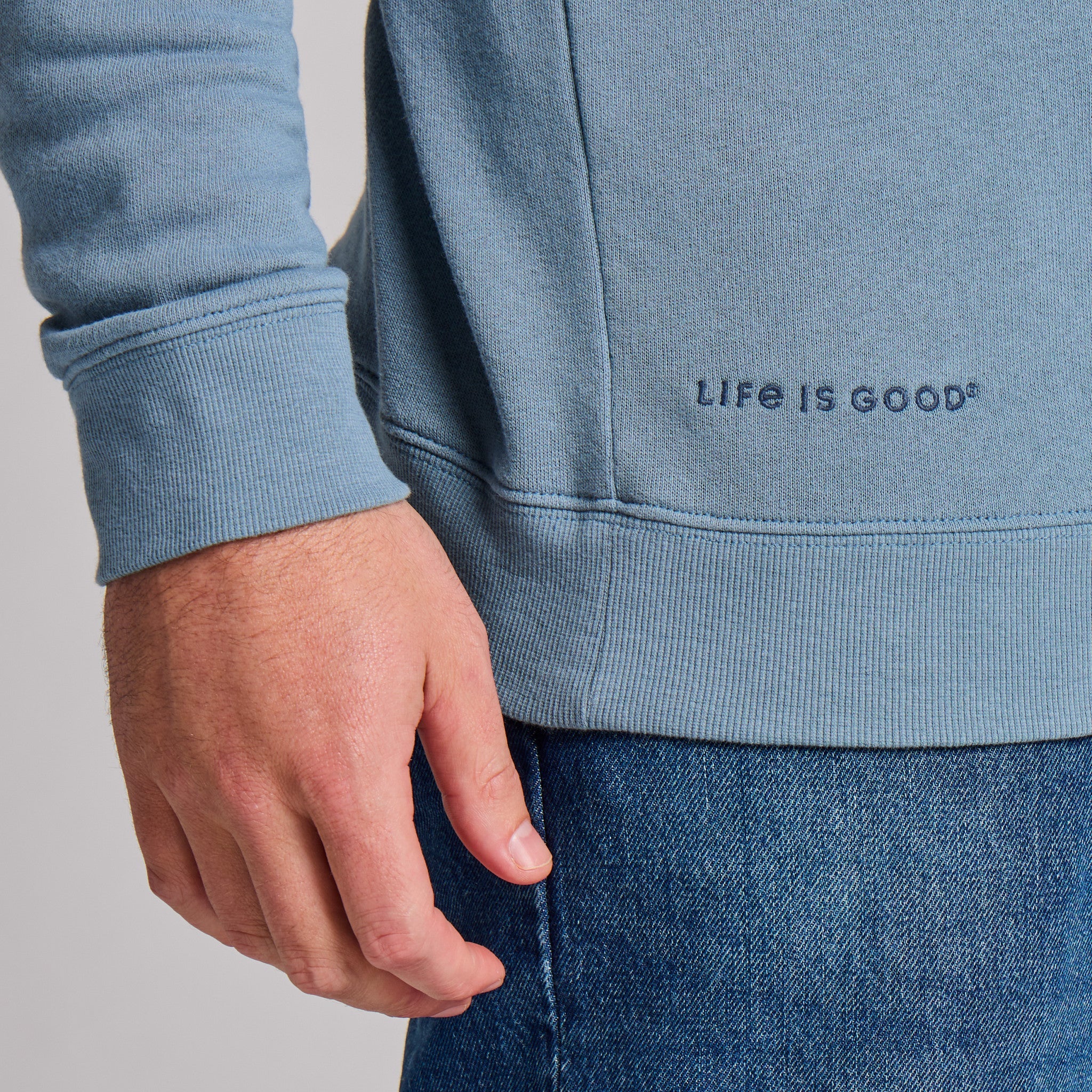Men's Solid French Terry Quarter Zip
