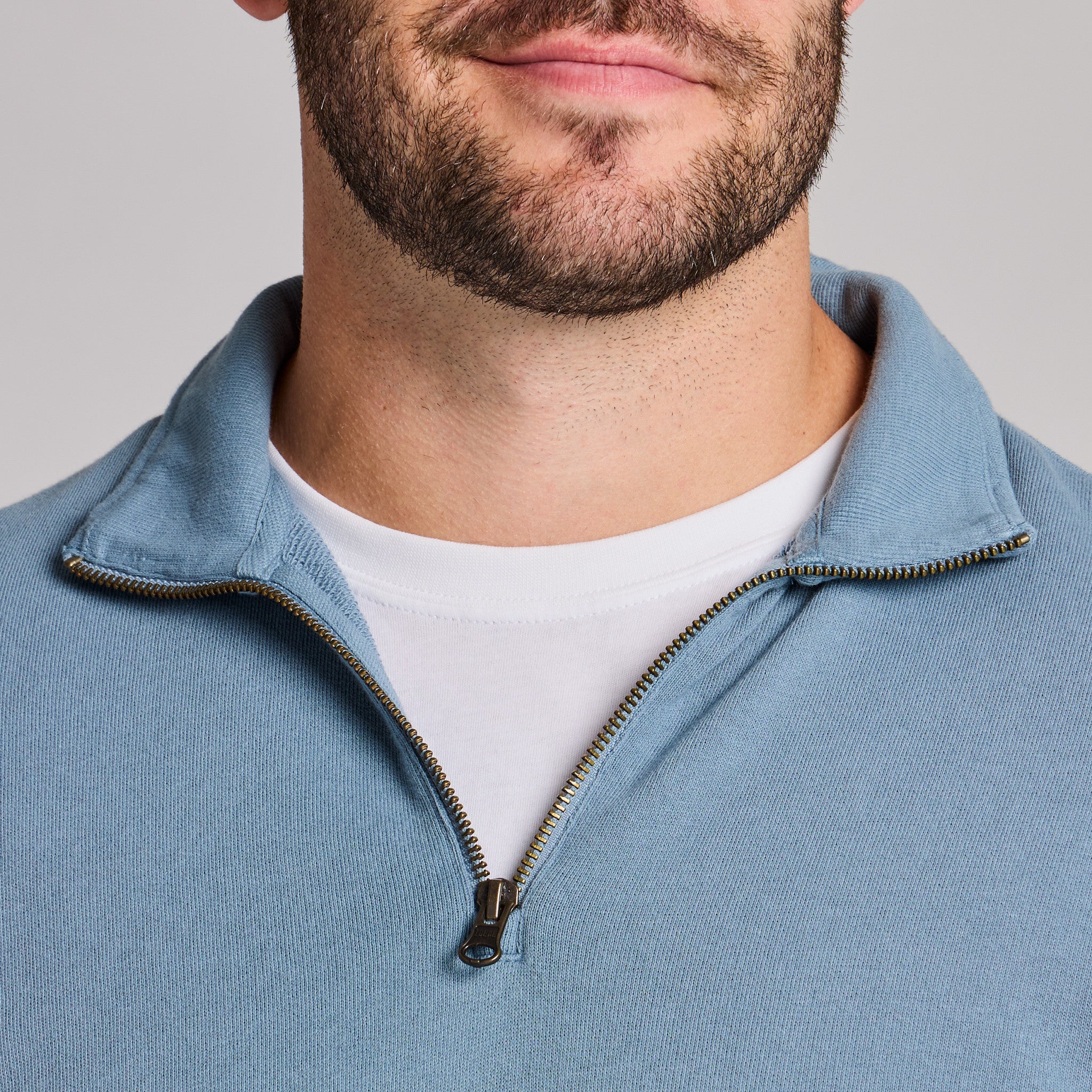 Men's Solid French Terry Quarter Zip