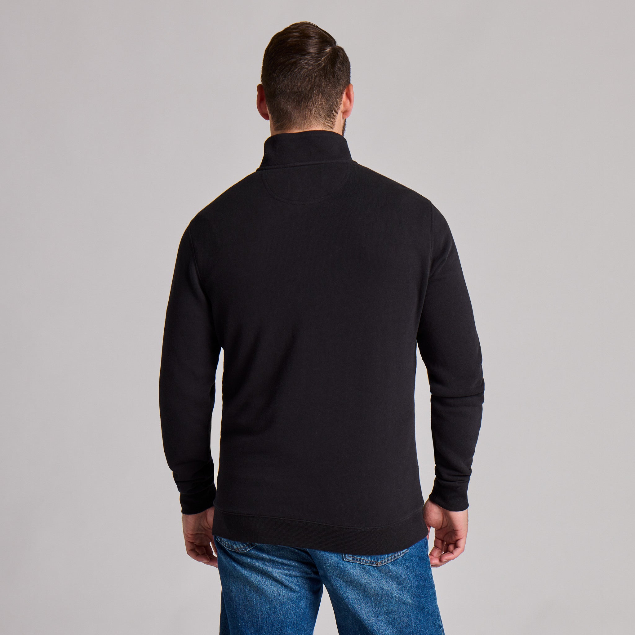 Men's Solid French Terry Quarter Zip