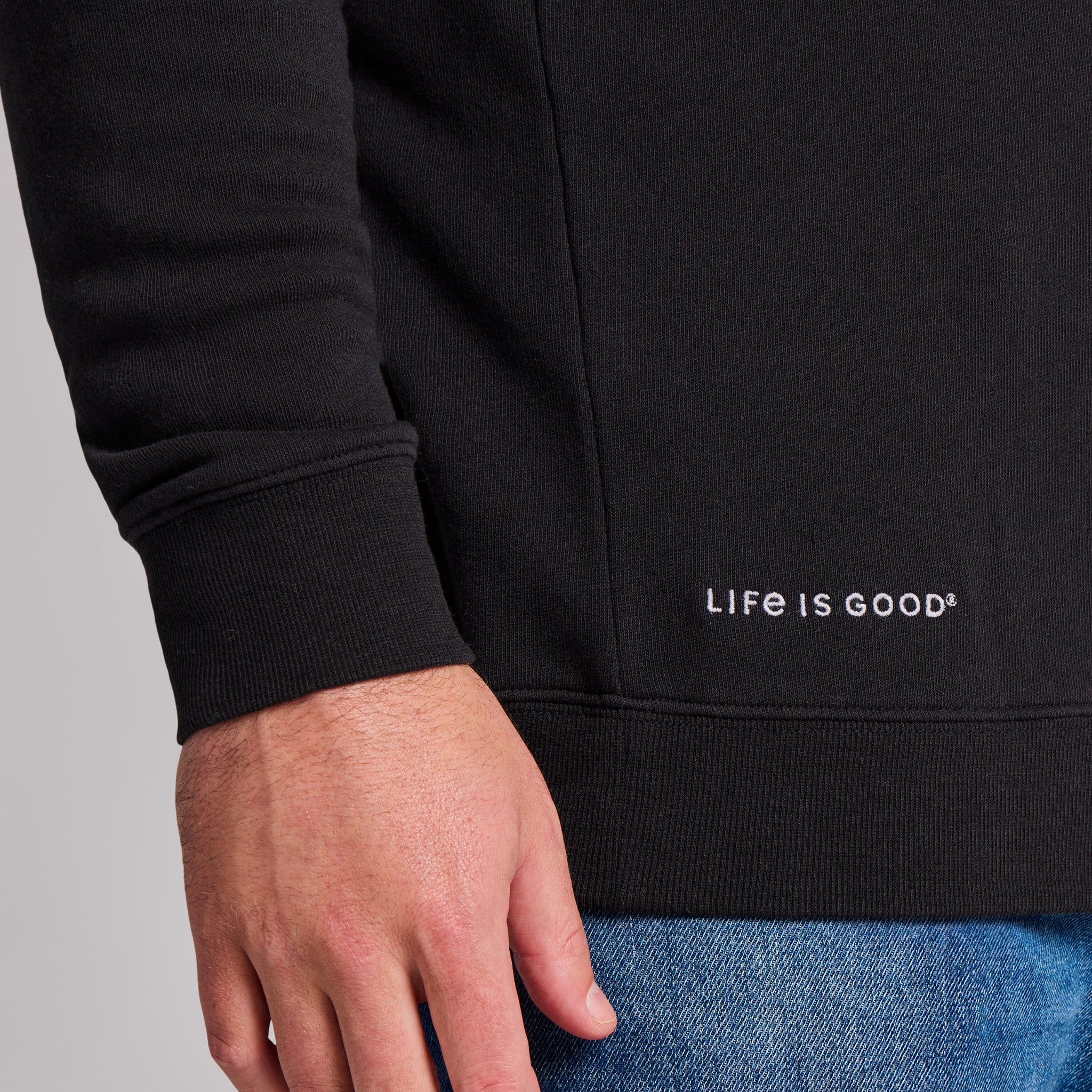 Men's Solid French Terry Quarter Zip