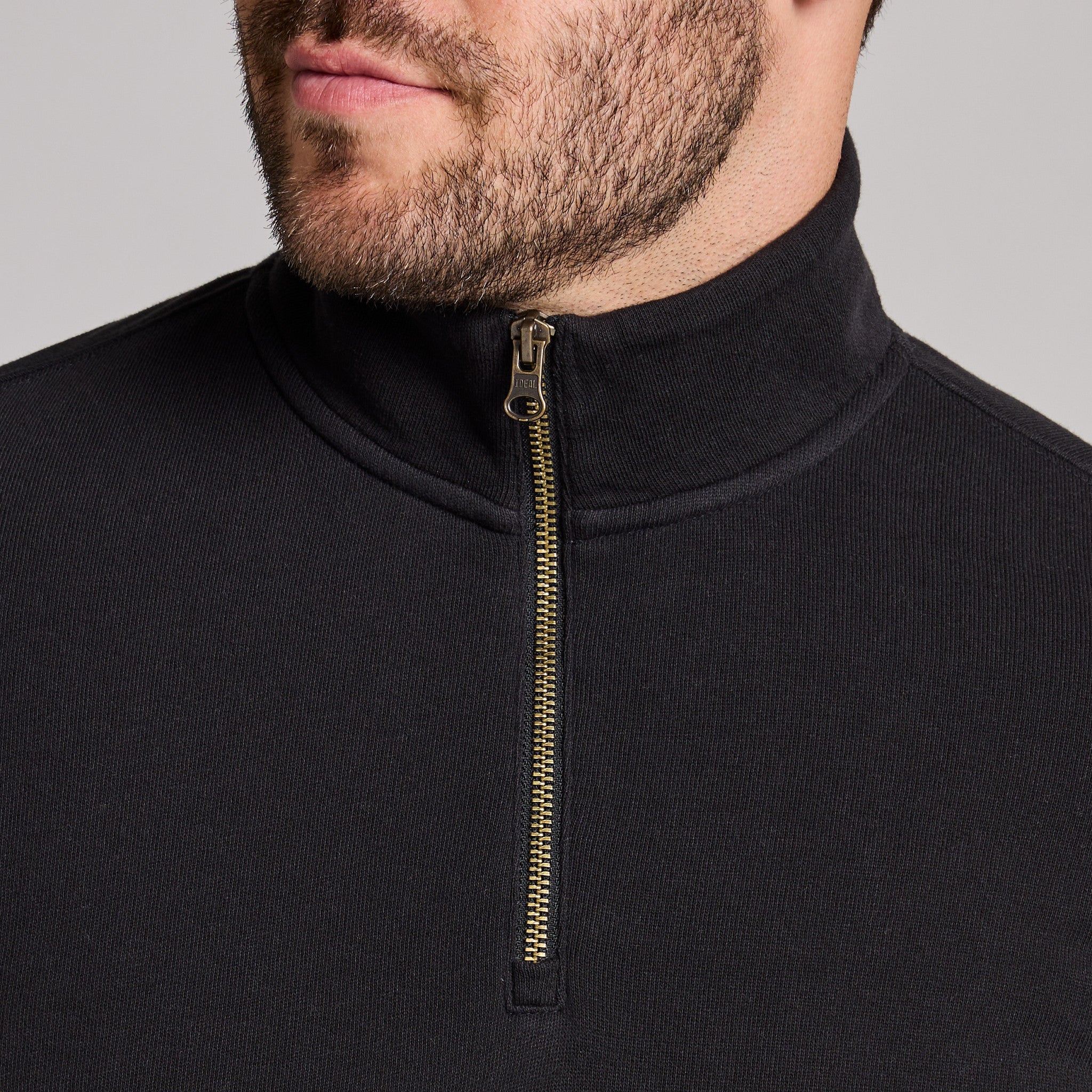 Men's Solid French Terry Quarter Zip