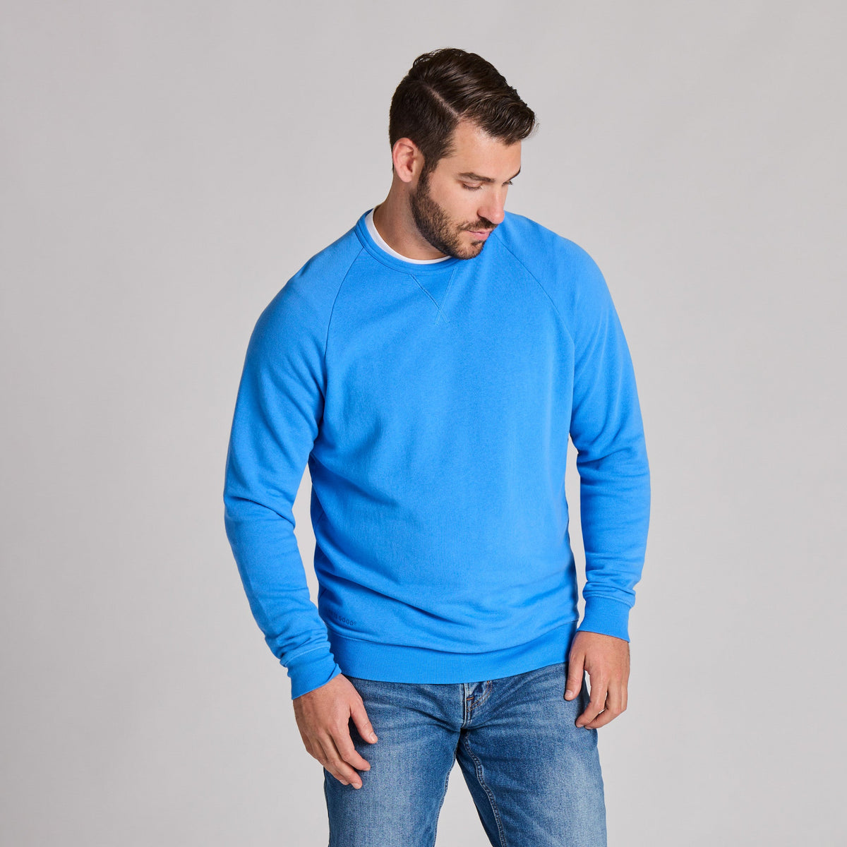 Men's Life is Good Crafty Wordmark French Terry Crew