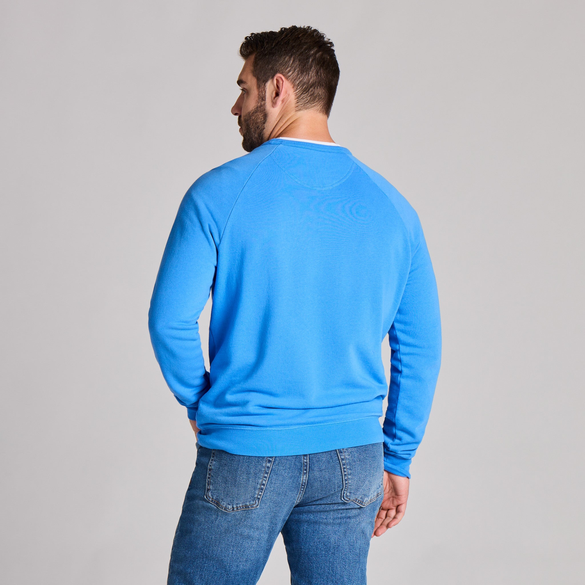 Men's Life is Good Crafty Wordmark French Terry Crew