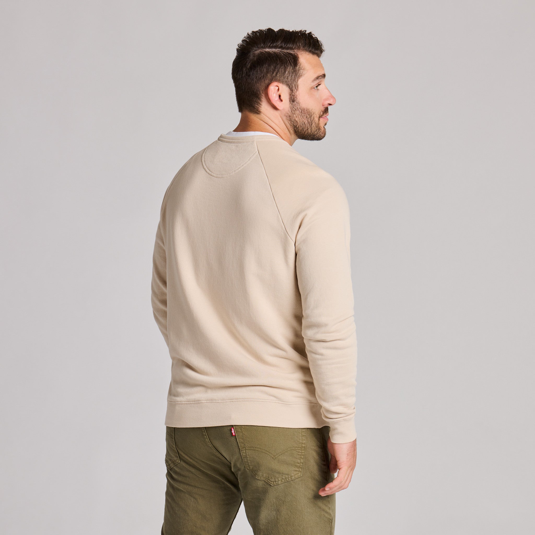 Men's Life is Good Crafty Wordmark French Terry Crew