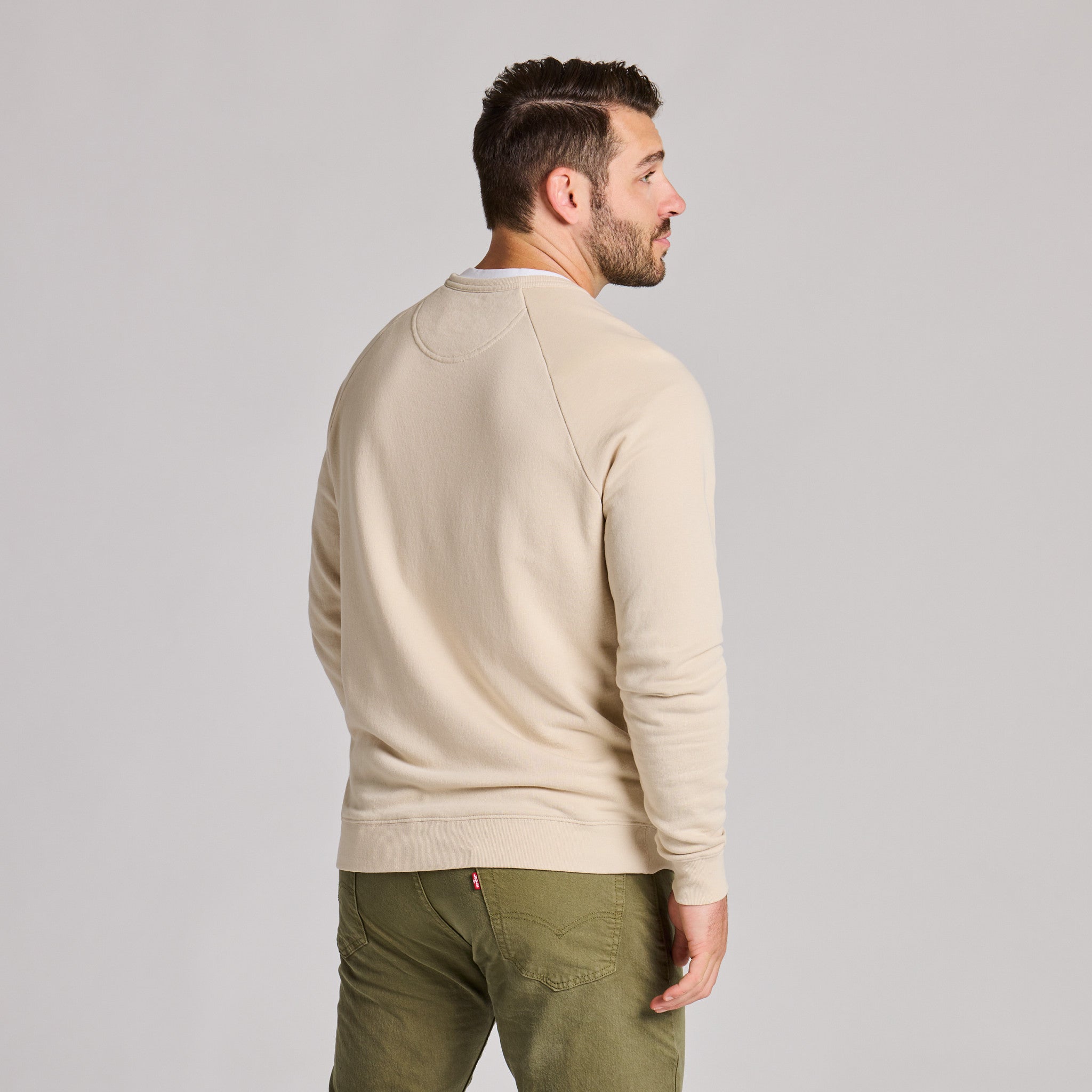 Men's Life is Good Crafty Wordmark French Terry Crew