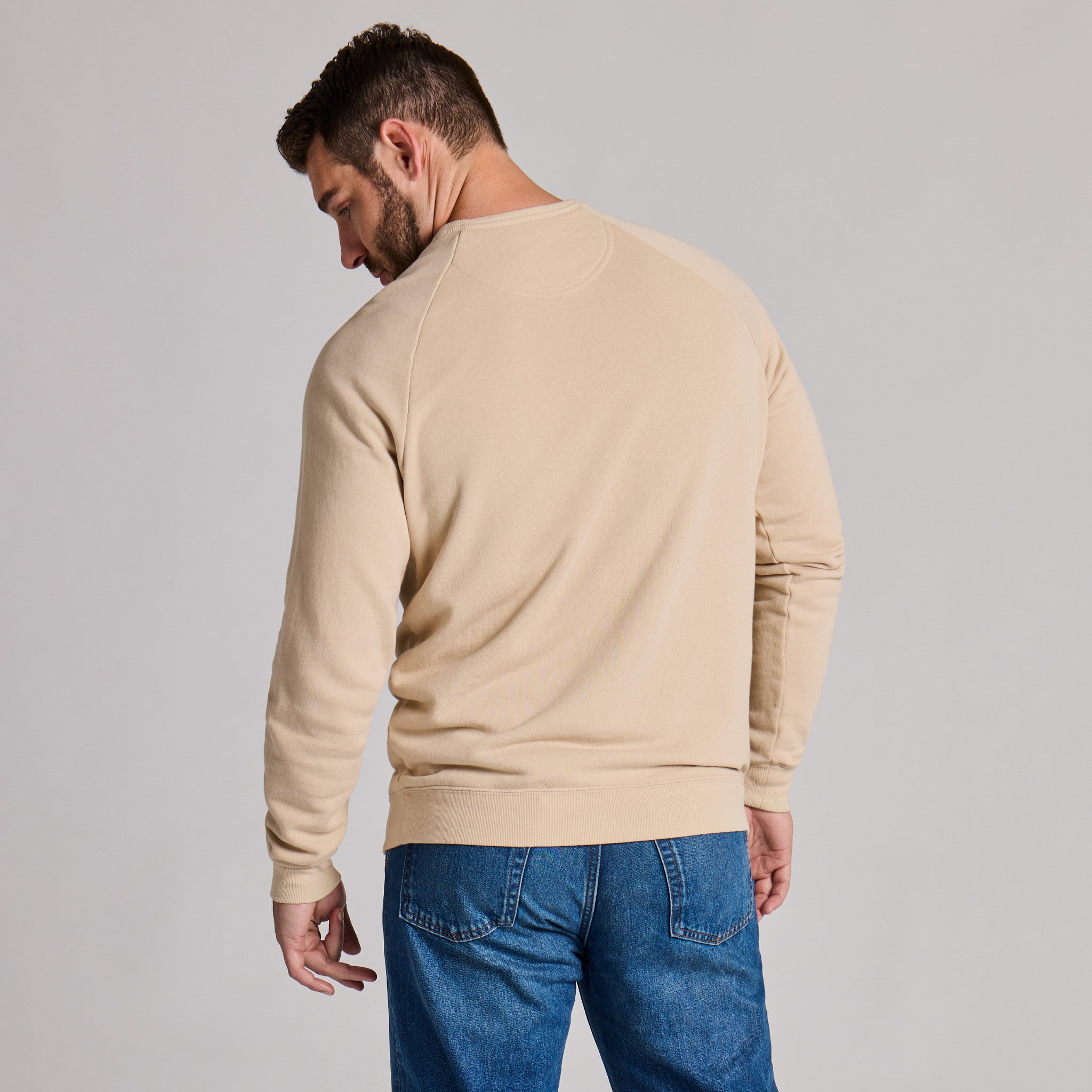 Men's Life is Good Crafty Wordmark French Terry Crew
