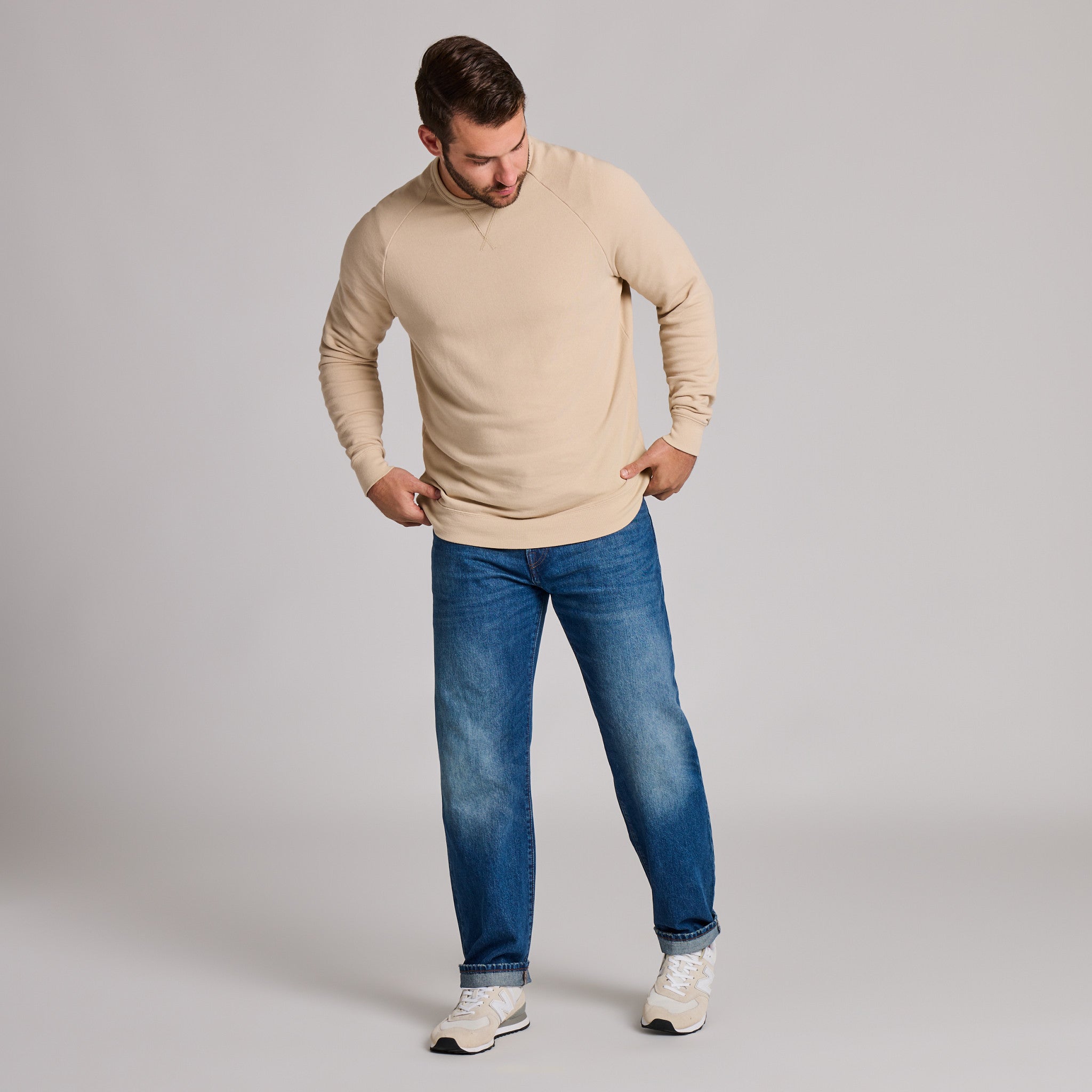 Men's Life is Good Crafty Wordmark French Terry Crew