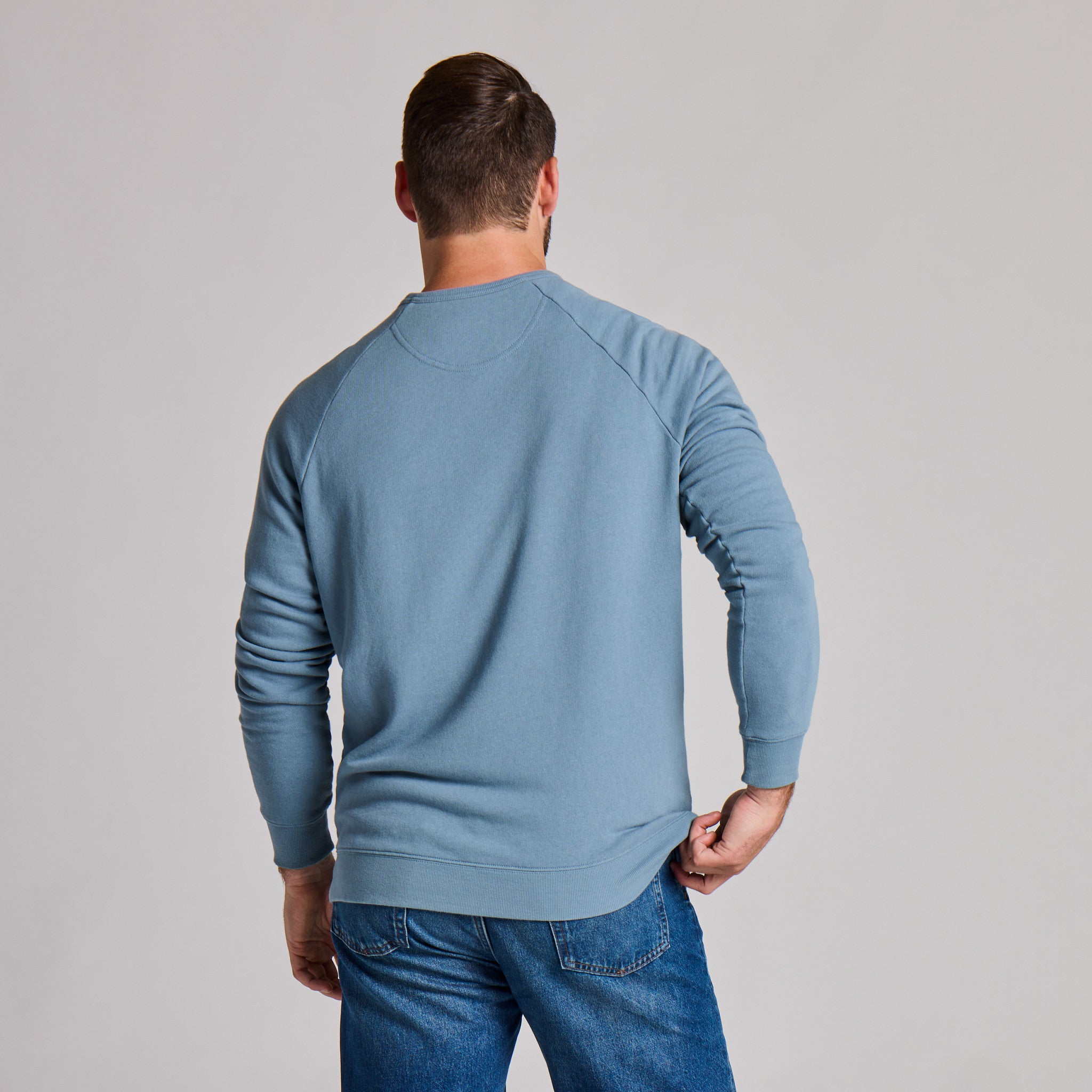 Men's Life is Good Crafty Wordmark French Terry Crew