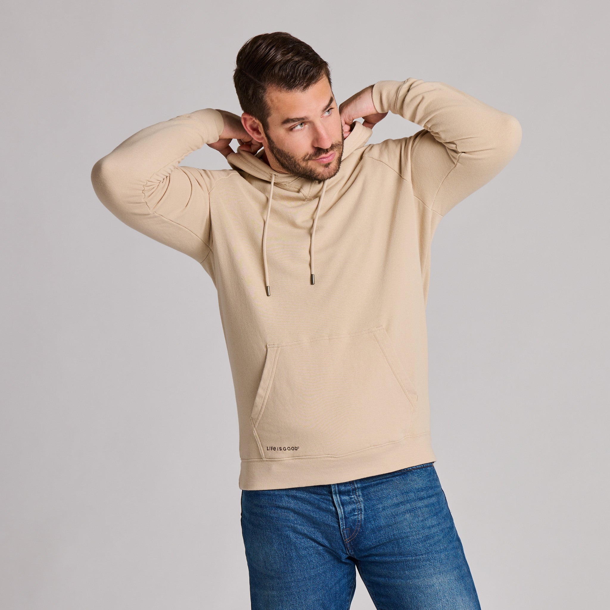 Men's Solid French Terry Pullover Hoodie