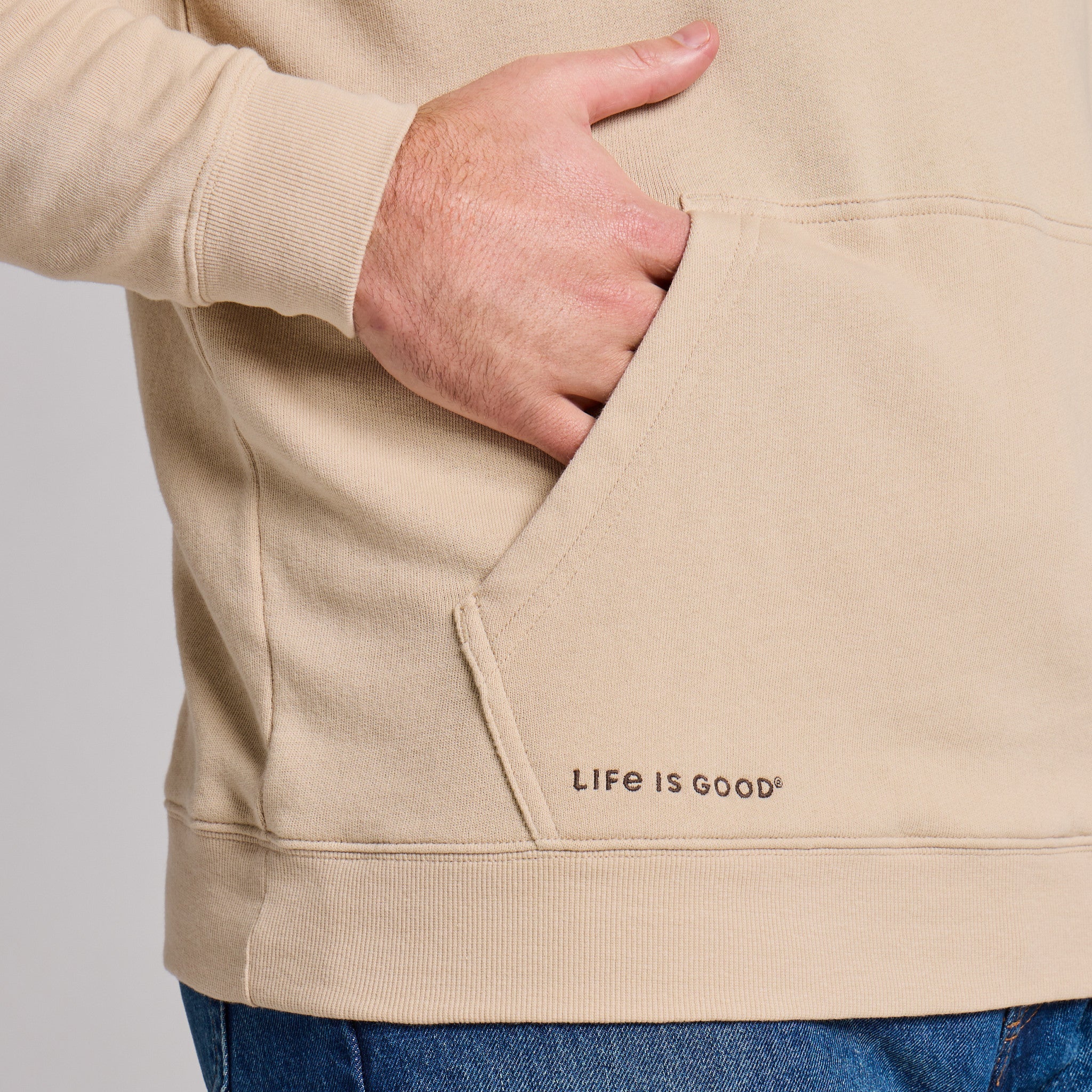 Men's Solid French Terry Pullover Hoodie