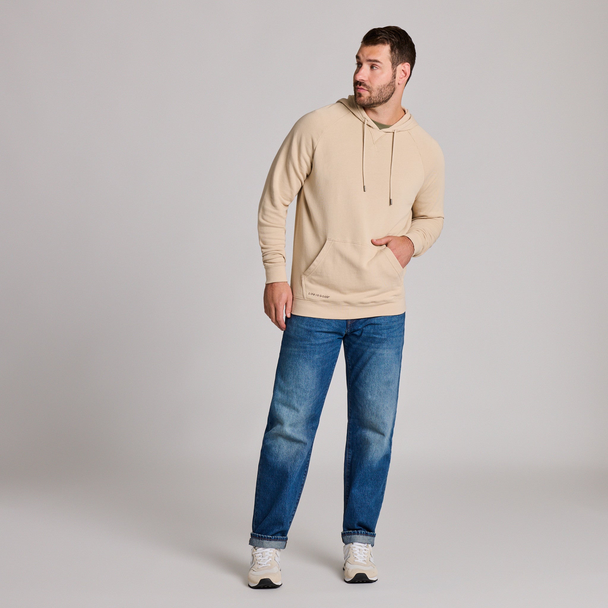 Men's Solid French Terry Pullover Hoodie
