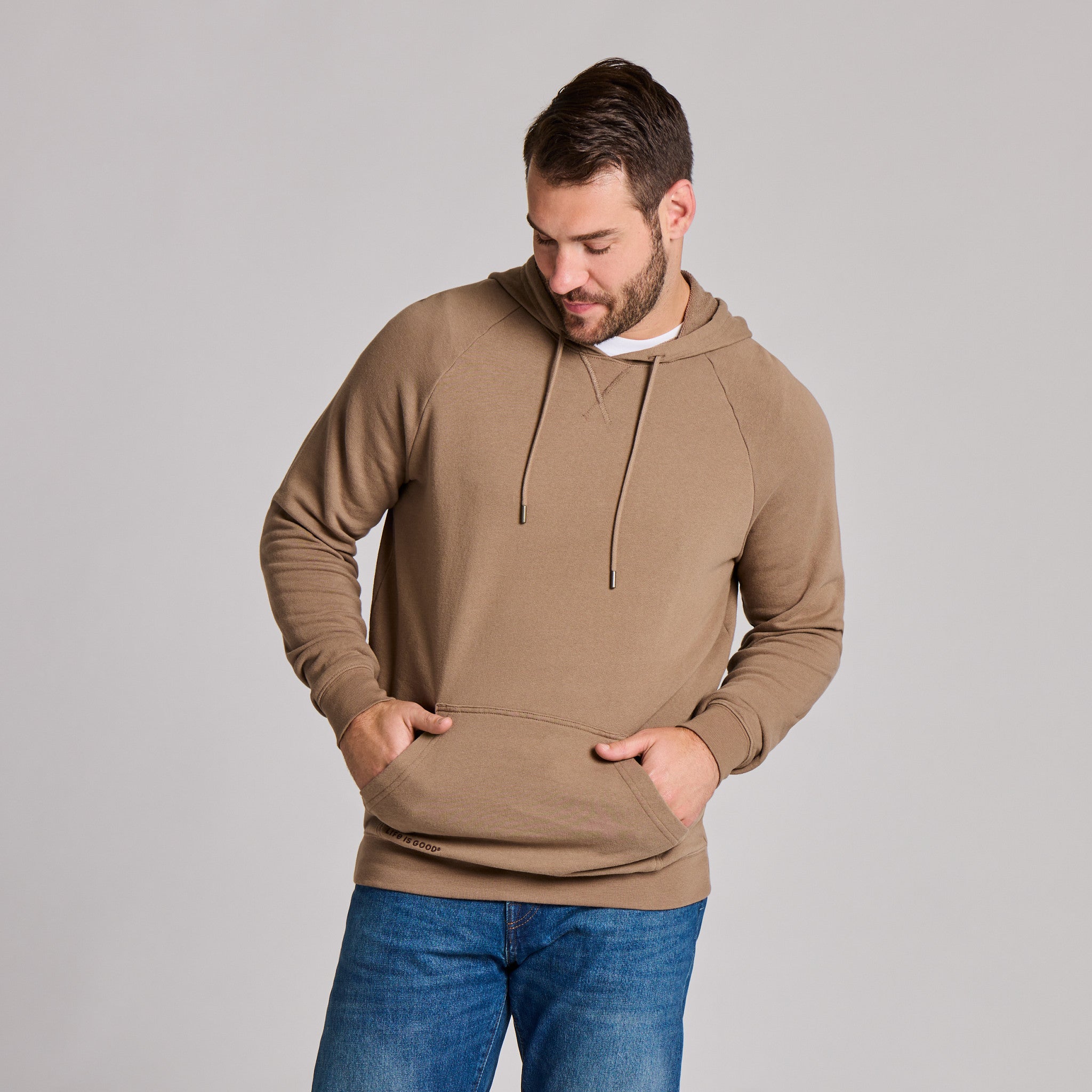 Men's Solid French Terry Pullover Hoodie