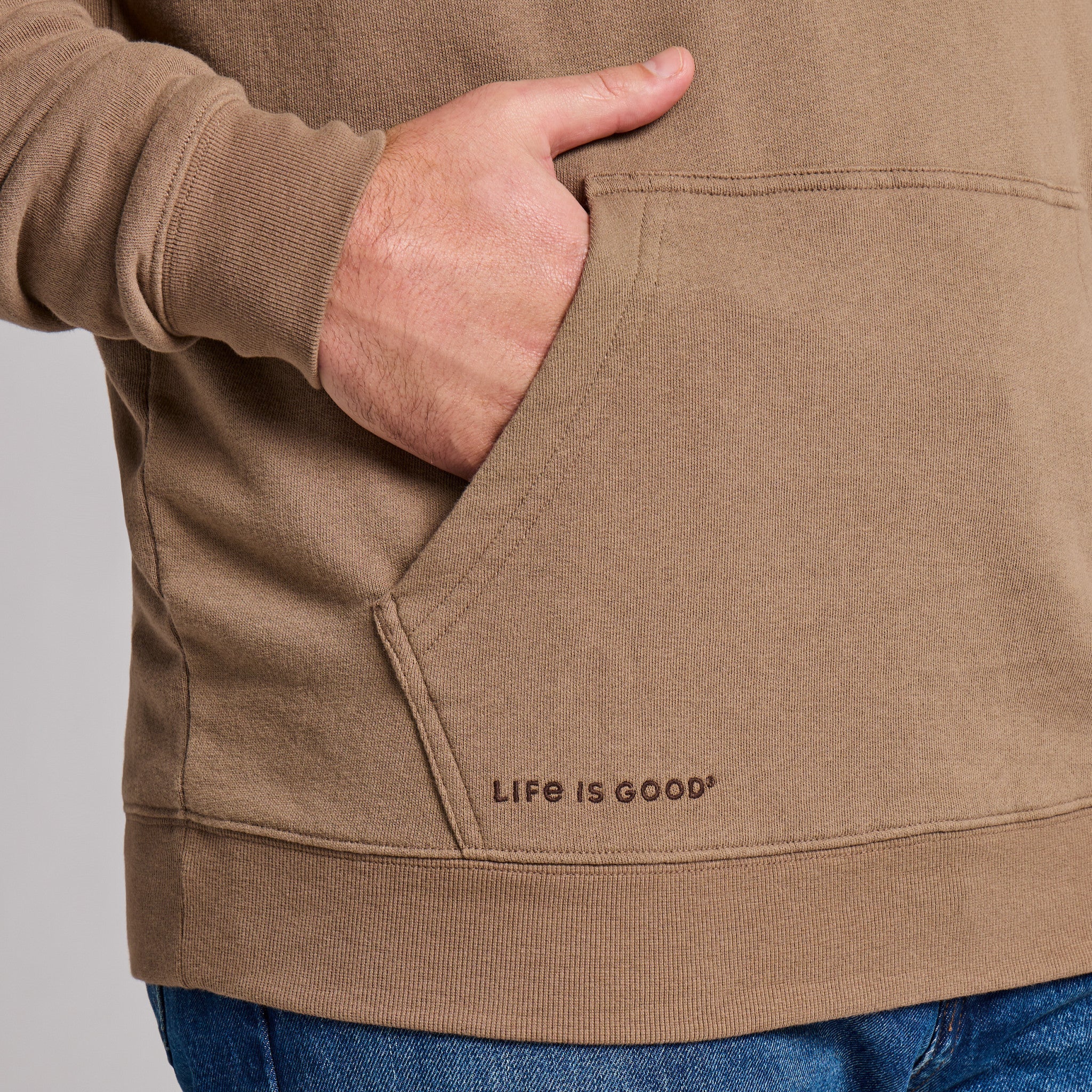 Men's Solid French Terry Pullover Hoodie