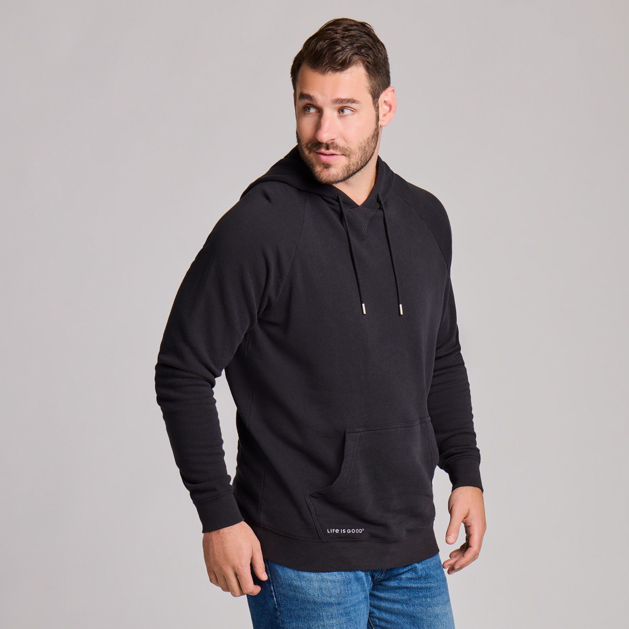 Men's Solid French Terry Pullover Hoodie