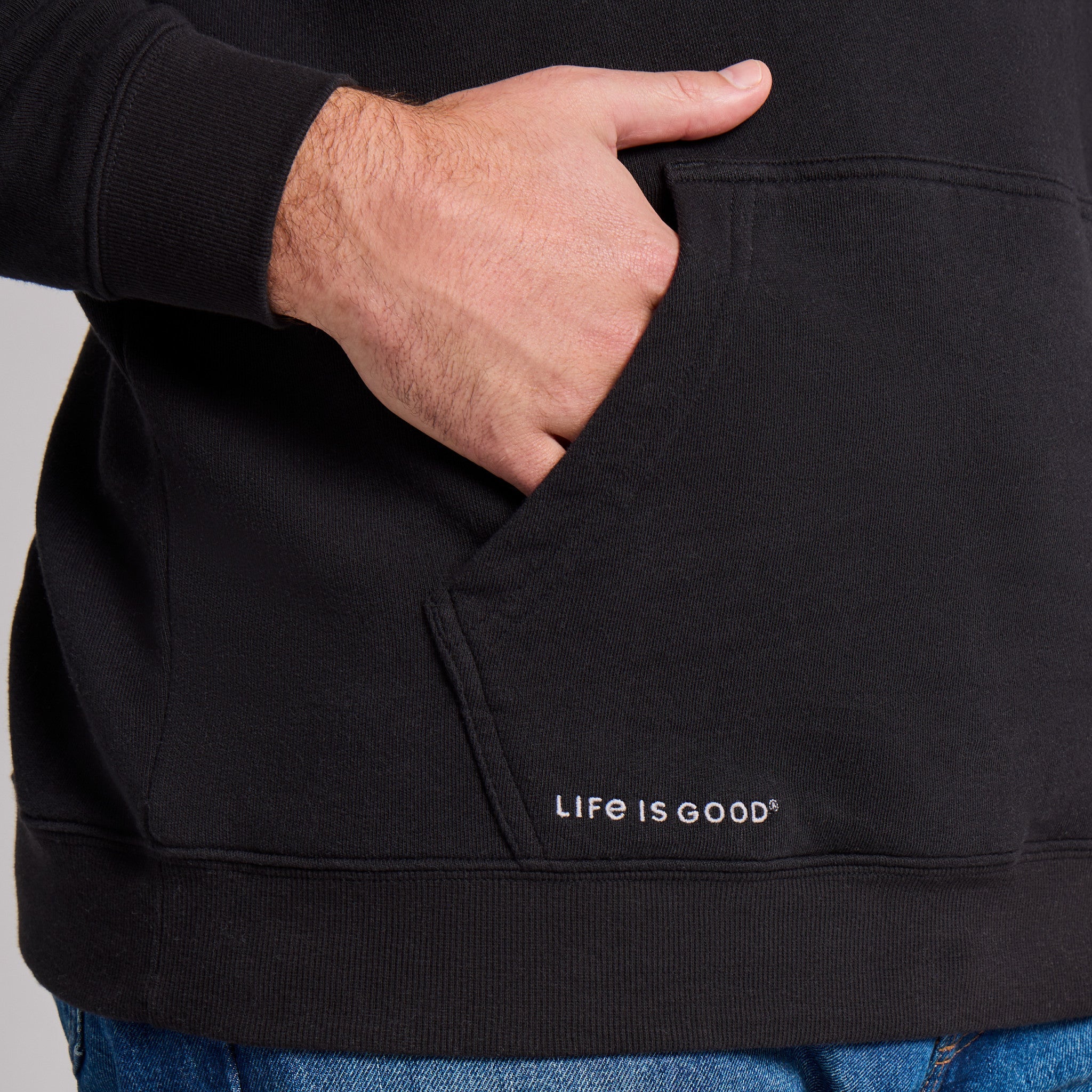 Men's Solid French Terry Pullover Hoodie