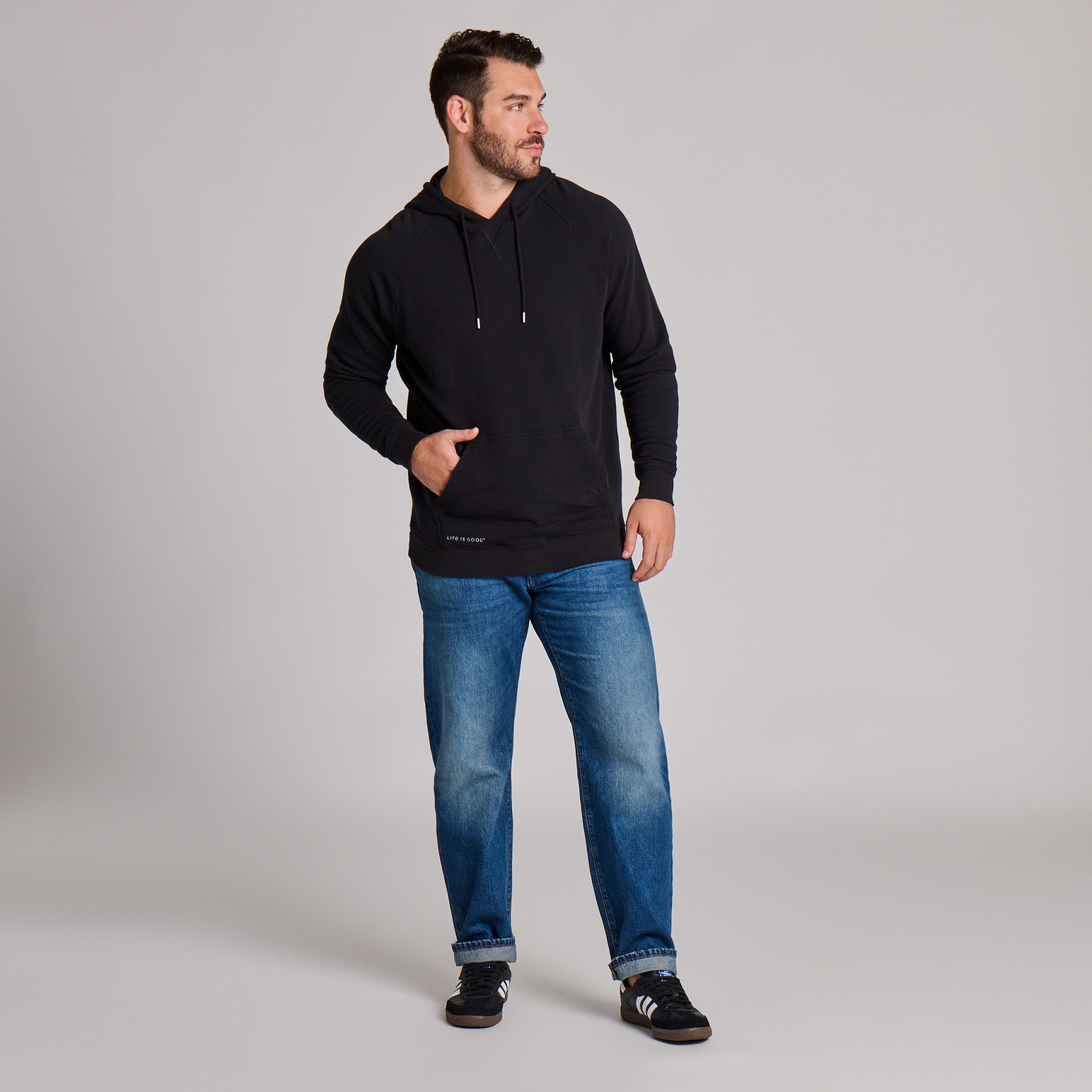 Men's Solid French Terry Pullover Hoodie