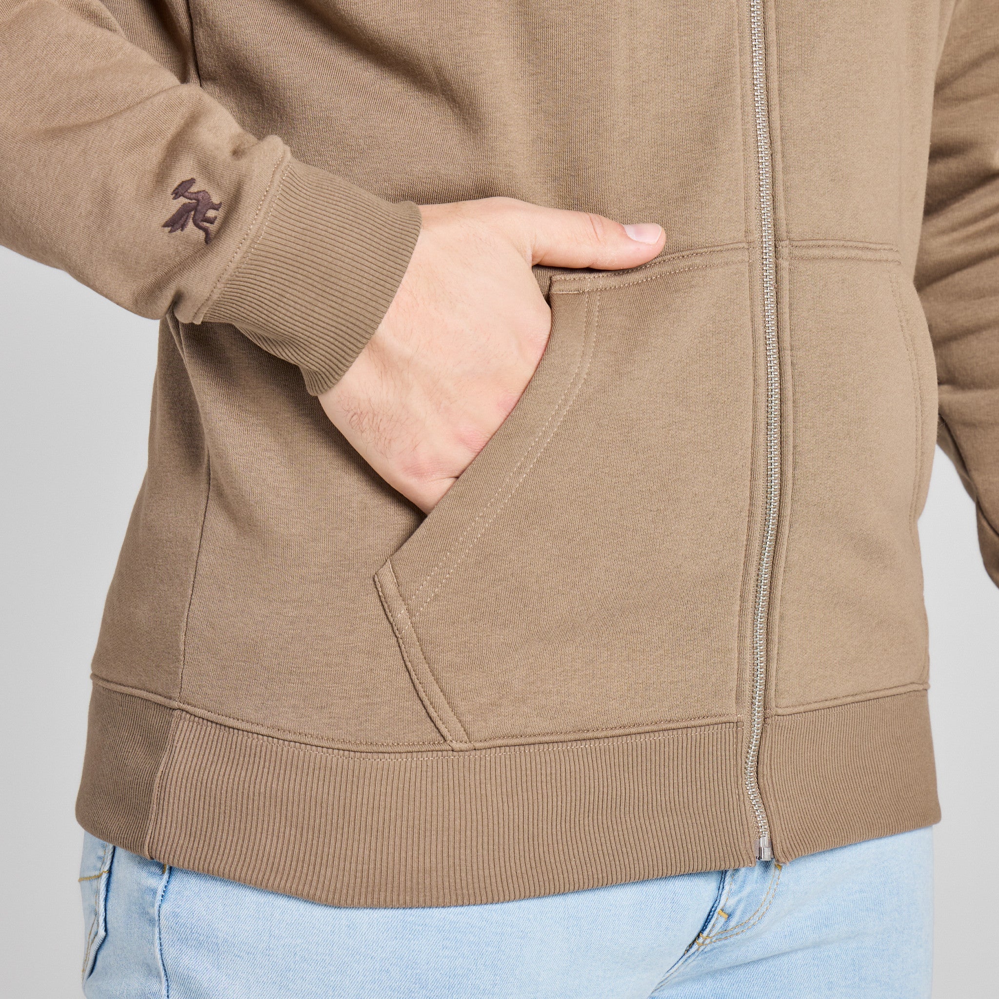 Men's Solid Good Vibes Zip Hoodie