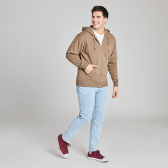 Men's Solid Good Vibes Zip Hoodie