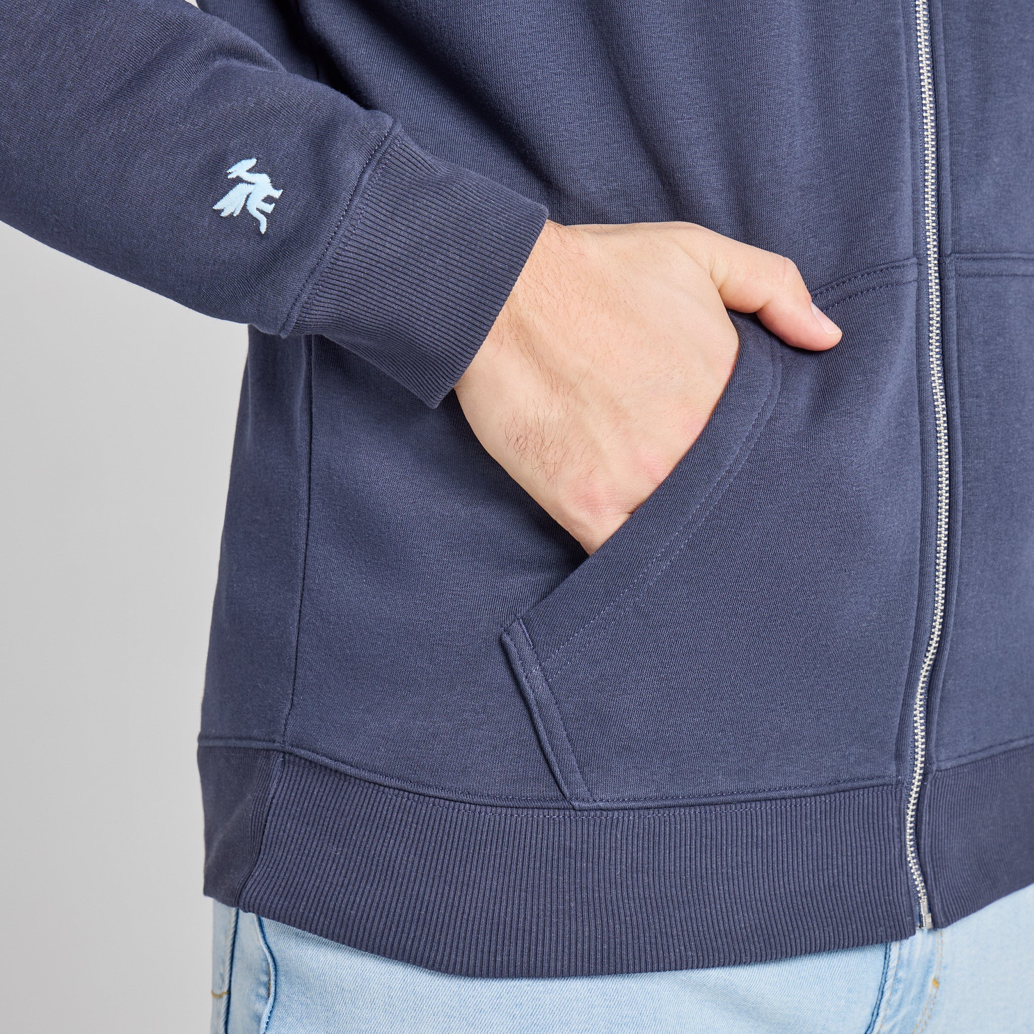 Men's Solid Good Vibes Zip Hoodie