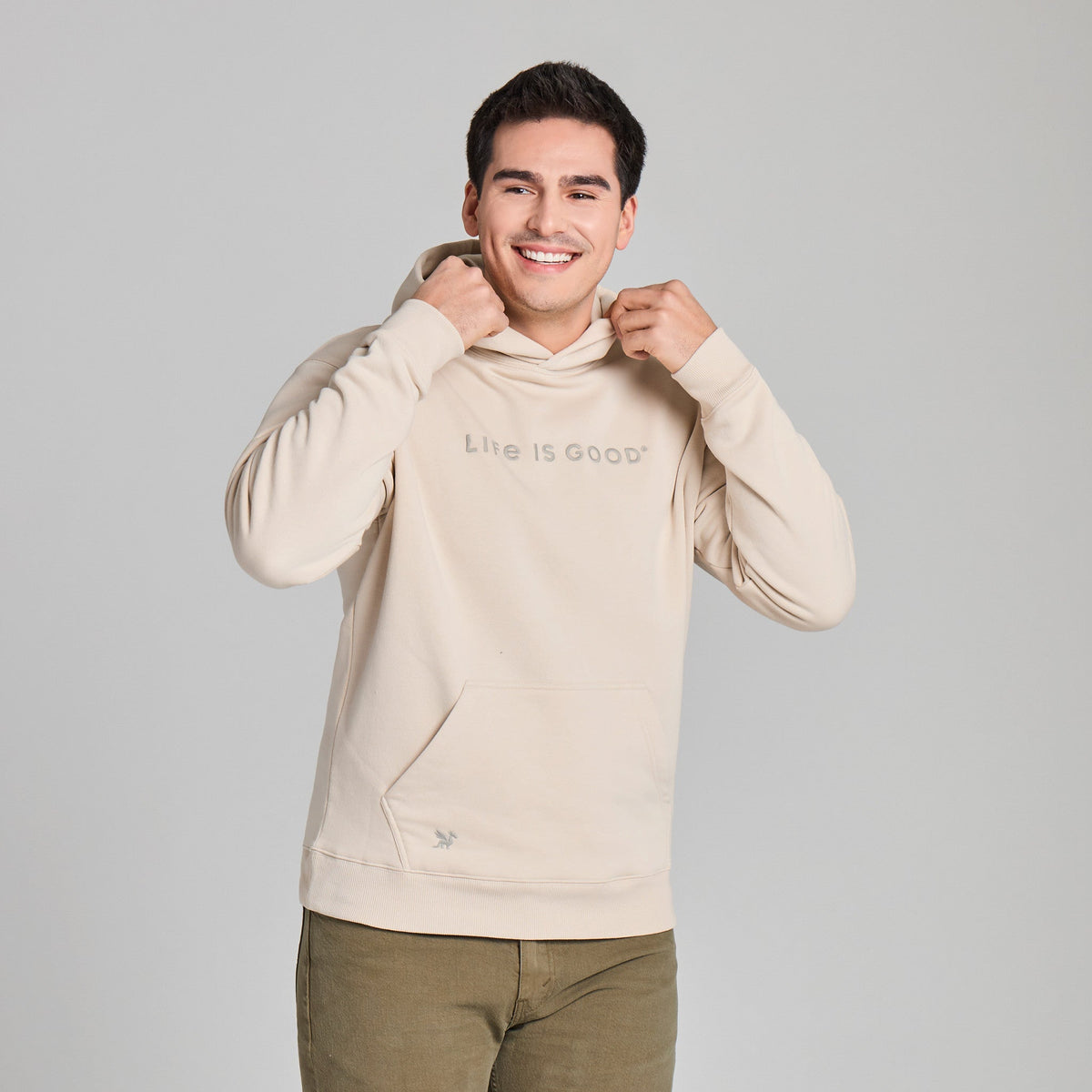 Men's Life is Good Crafty Wordmark Good Vibes Hoodie