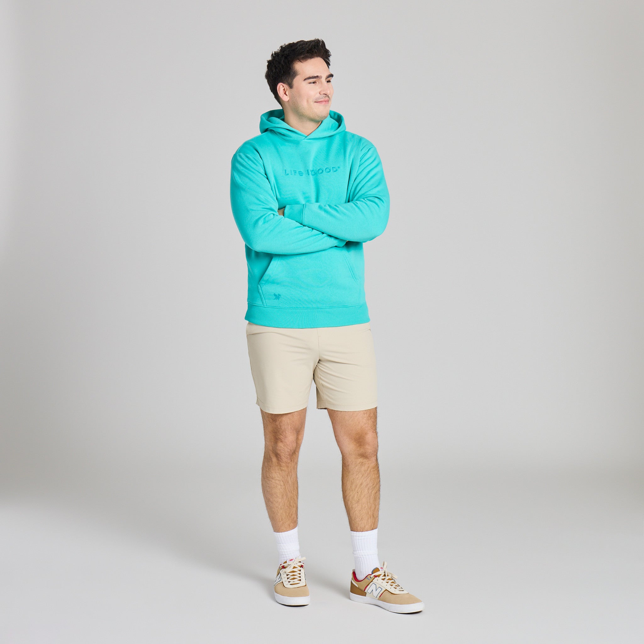 Men's Life is Good Crafty Wordmark Good Vibes Hoodie