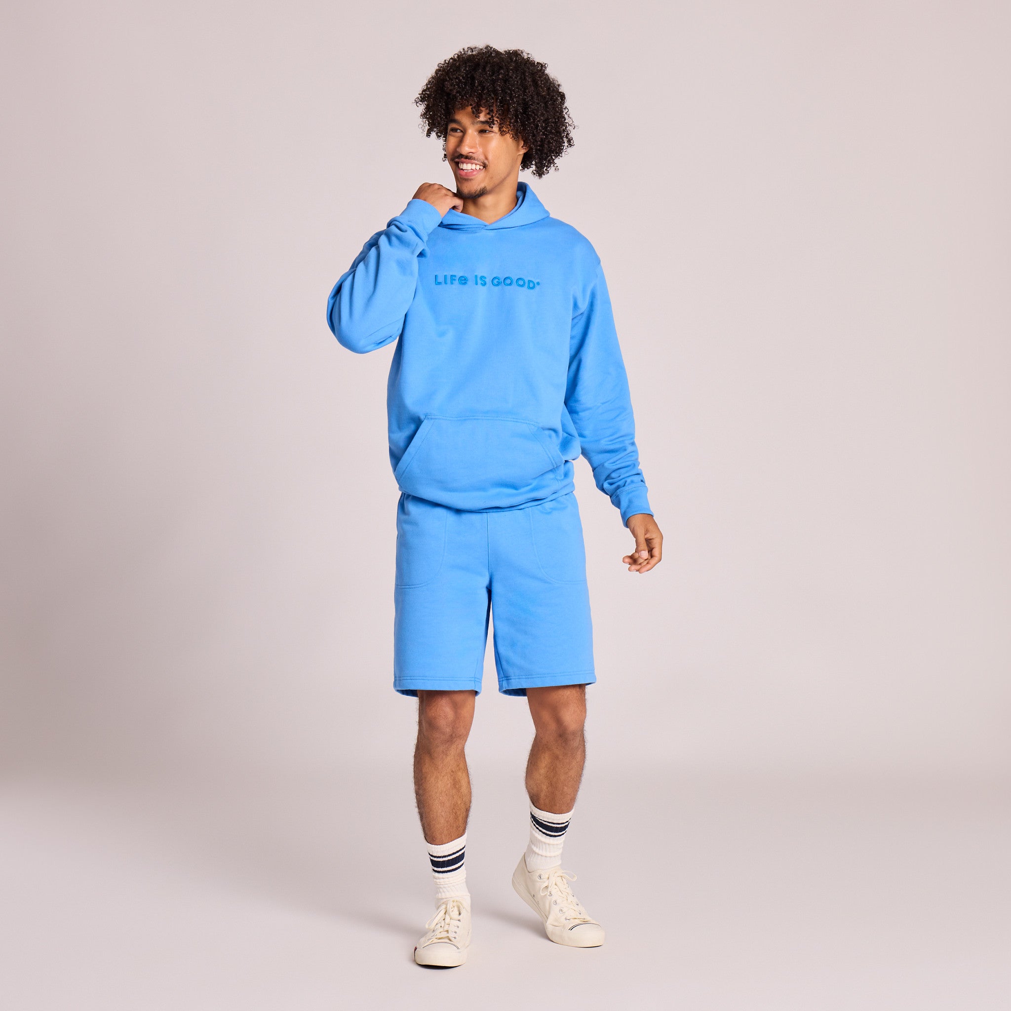 Men's Life is Good Crafty Wordmark Good Vibes Hoodie
