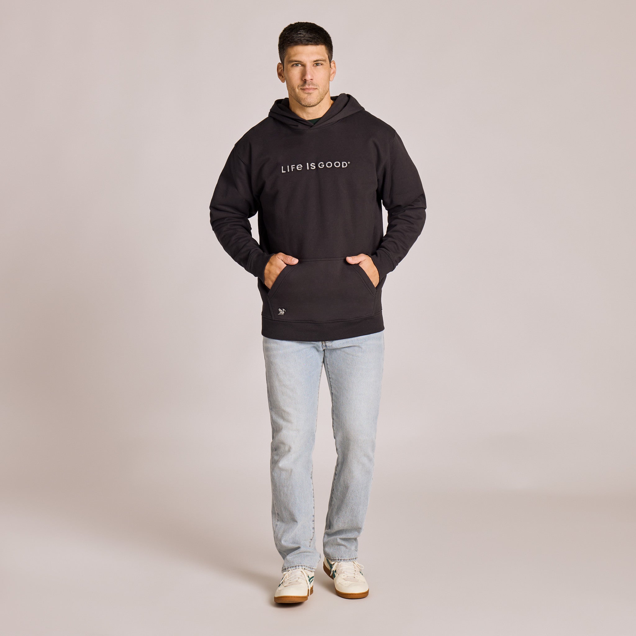 Men's Life is Good Crafty Wordmark Good Vibes Hoodie