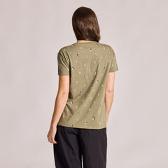 Women's Cats and Plants Pattern Crusher-LITE Easy Vee