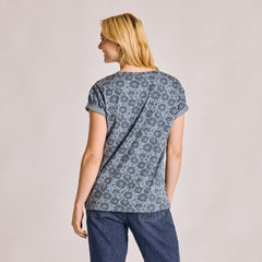 Women's Inkblock Floral Pattern Crusher-LITE Easy Vee
