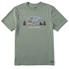 Men's White Tail Buck Vista Short Sleeve Crusher Tee