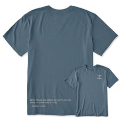 Men's Most Folks are Happy - Lincoln Short Sleeve Crusher Tee