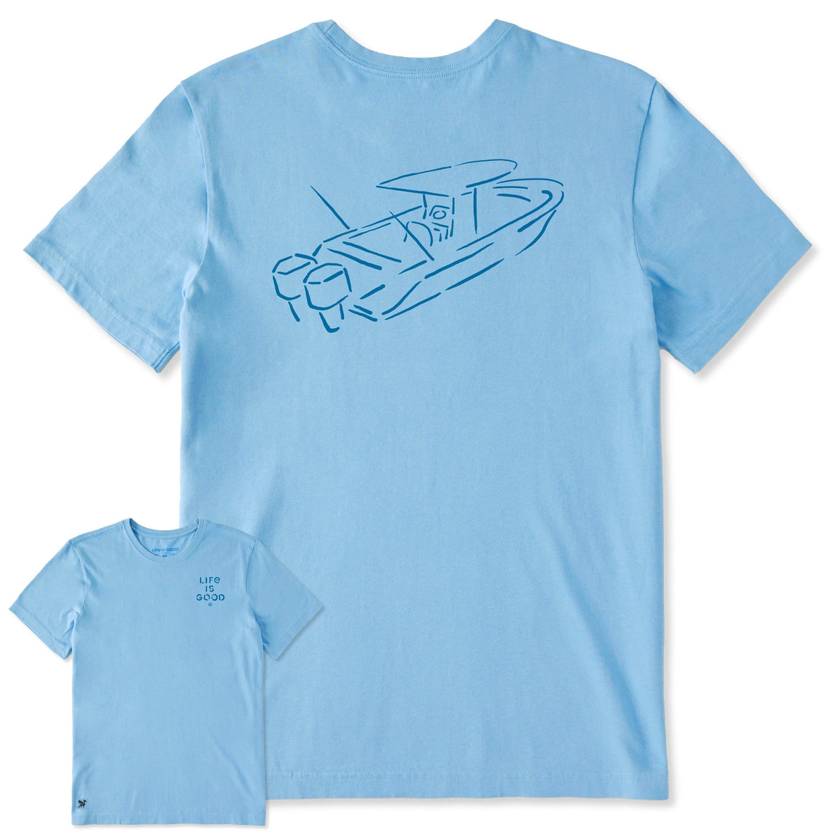 Men's Open Console Boat Brush Short Sleeve Crusher Tee