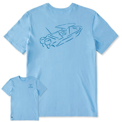 Men's Open Console Boat Brush Short Sleeve Crusher Tee