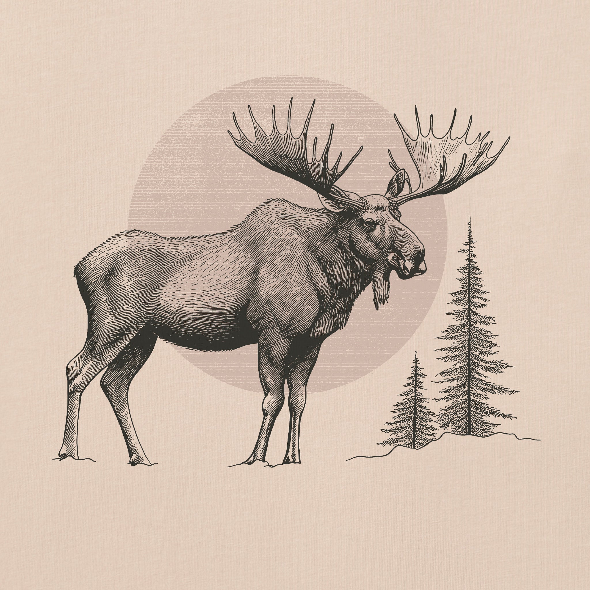 Men's Moose Moon Short Sleeve Crusher Tee