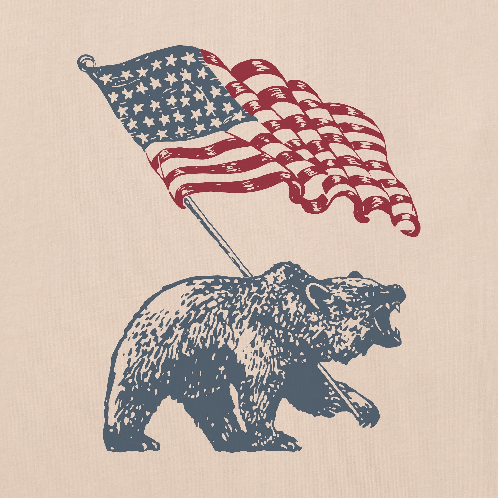 Men's American Bear Flag Short Sleeve Crusher Tee