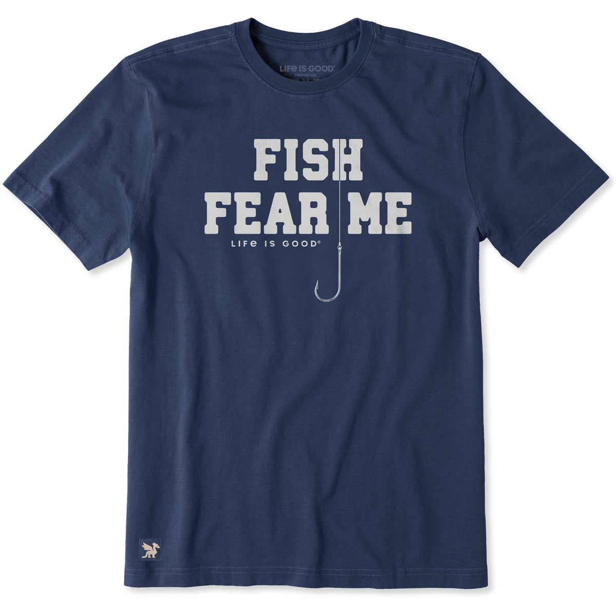 Men's Hook Fish Fear Me Short Sleeve Crusher Tee