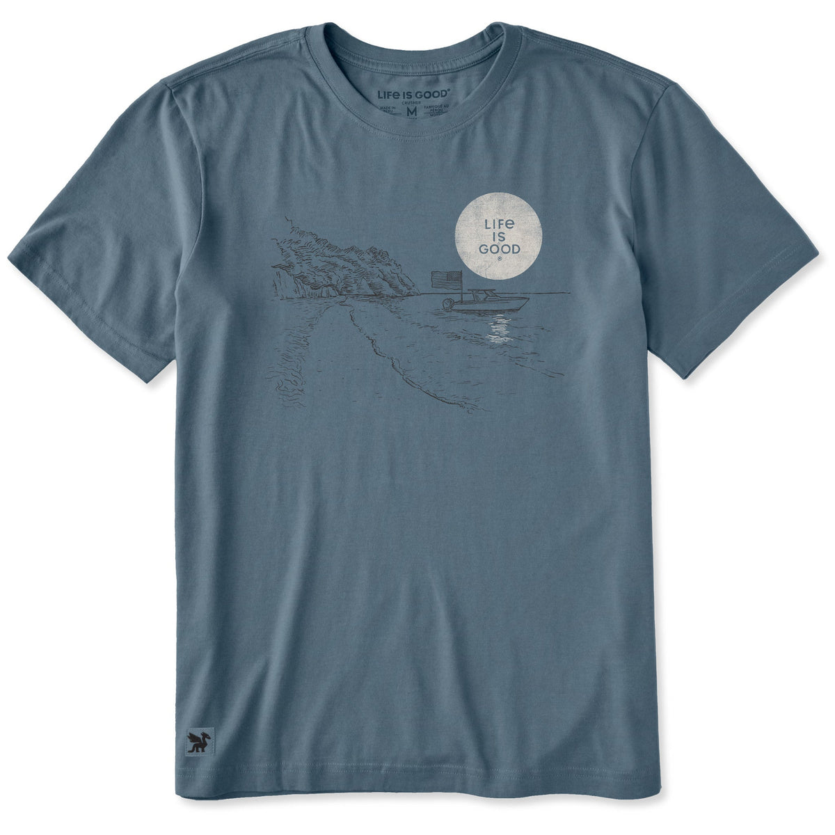 Men's Sketchy Ocean Sunset Short Sleeve Crusher Tee