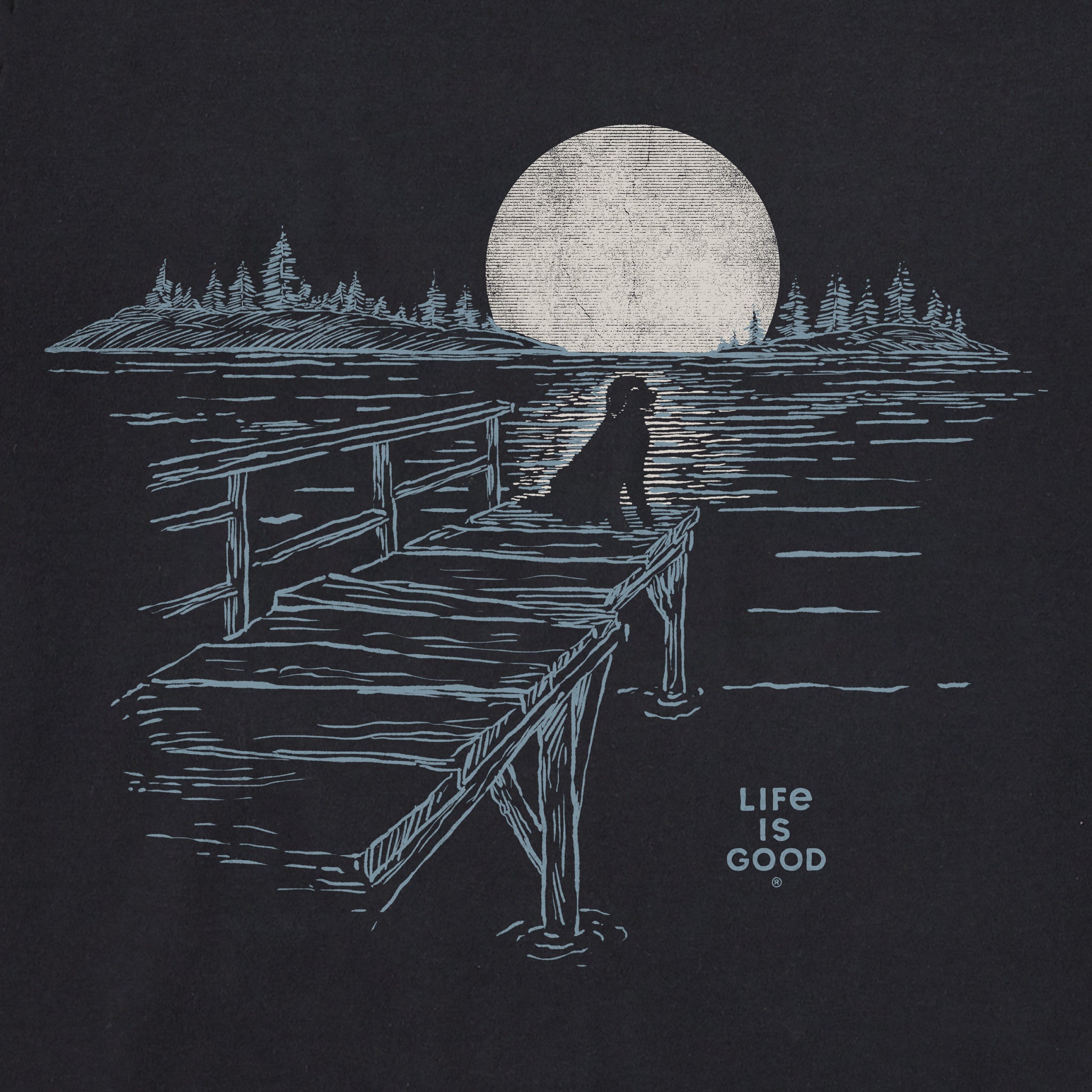 Men's Dock Dog Landscape Sunset Short Sleeve Crusher Tee