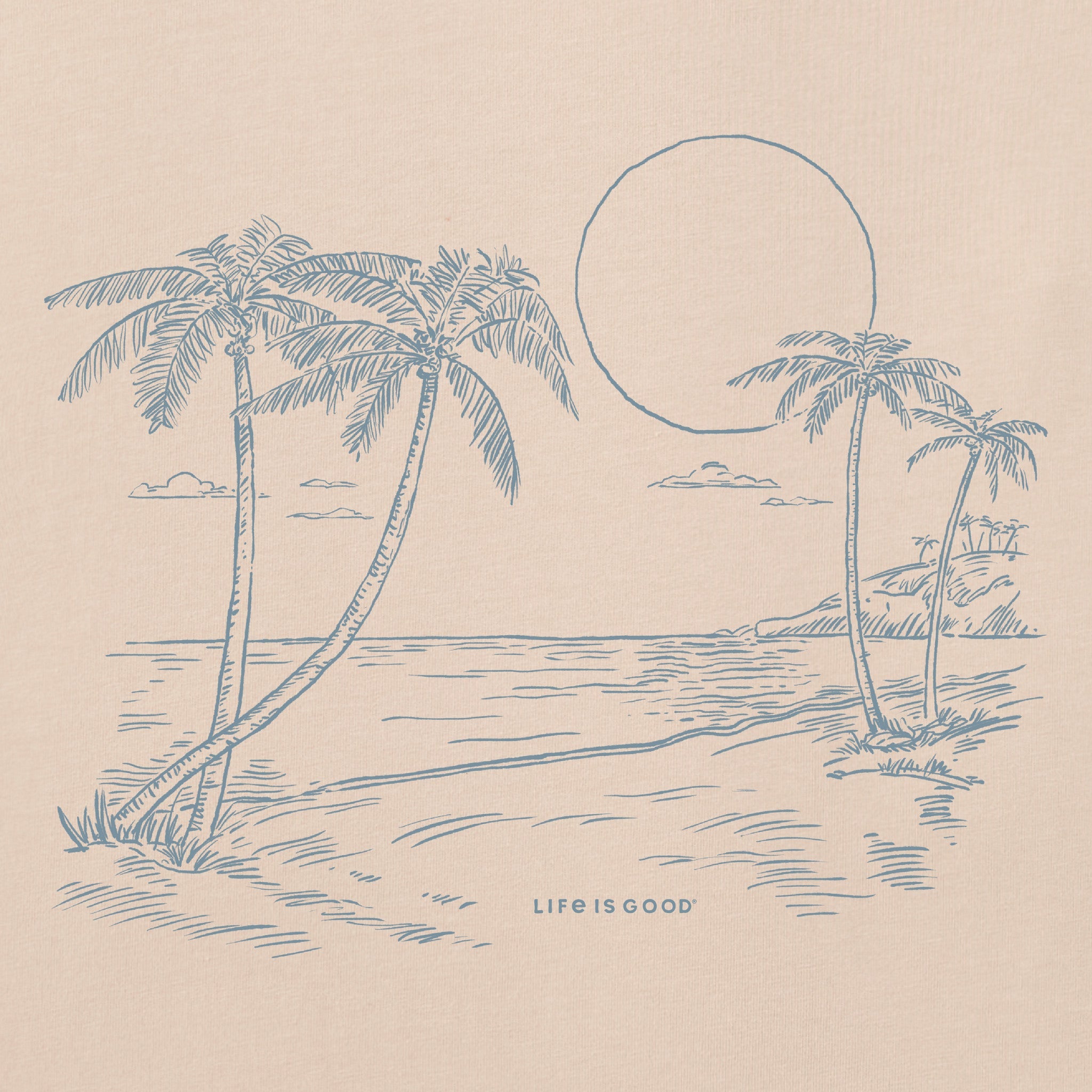 Men's Beach Palms Sunset Short Sleeve Crusher Tee