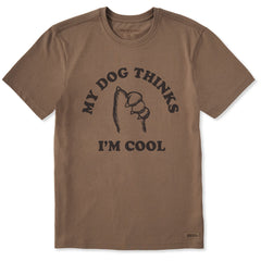 Men's My Dog Thinks I'm Cool Paws Up Short Sleeve Crusher Tee