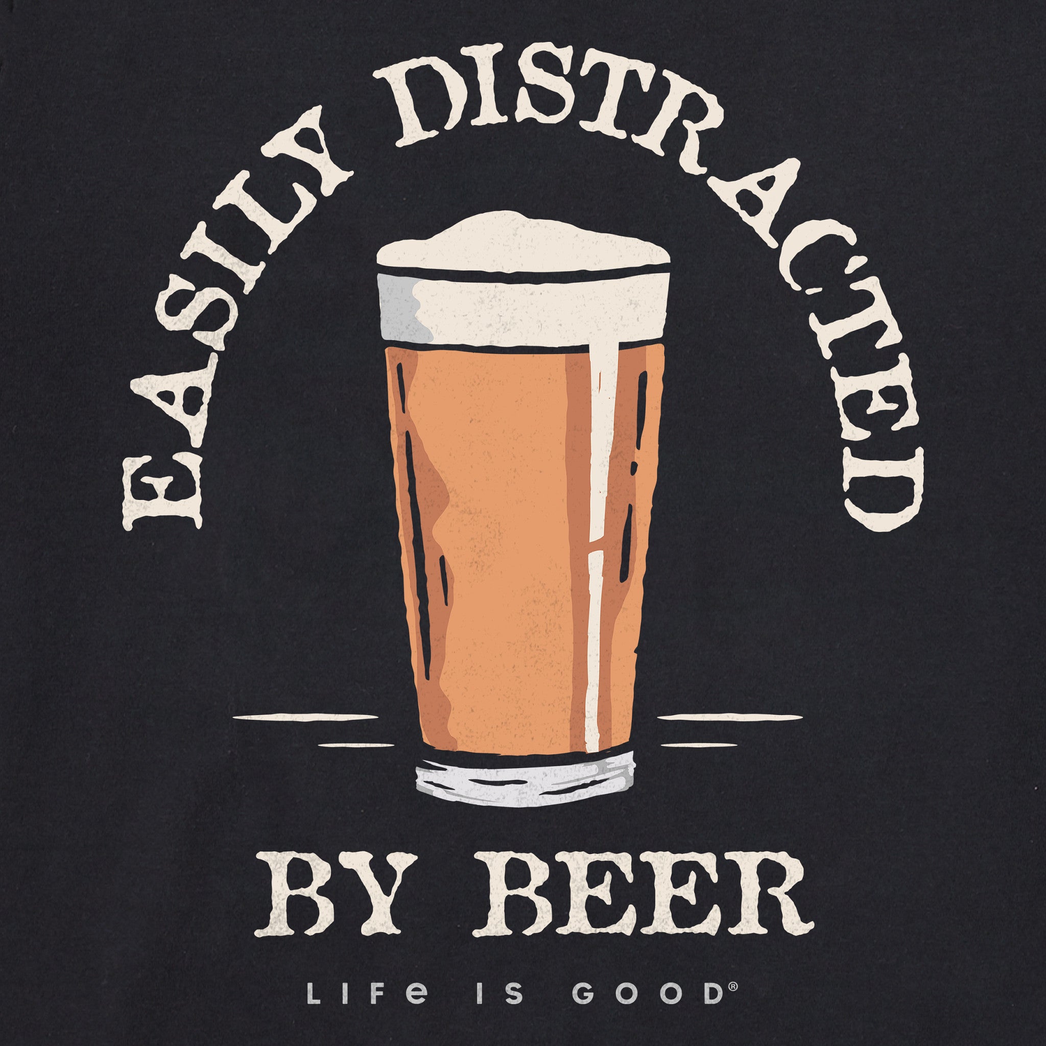Men's Easily Distracted by Beer Short Sleeve Crusher Tee