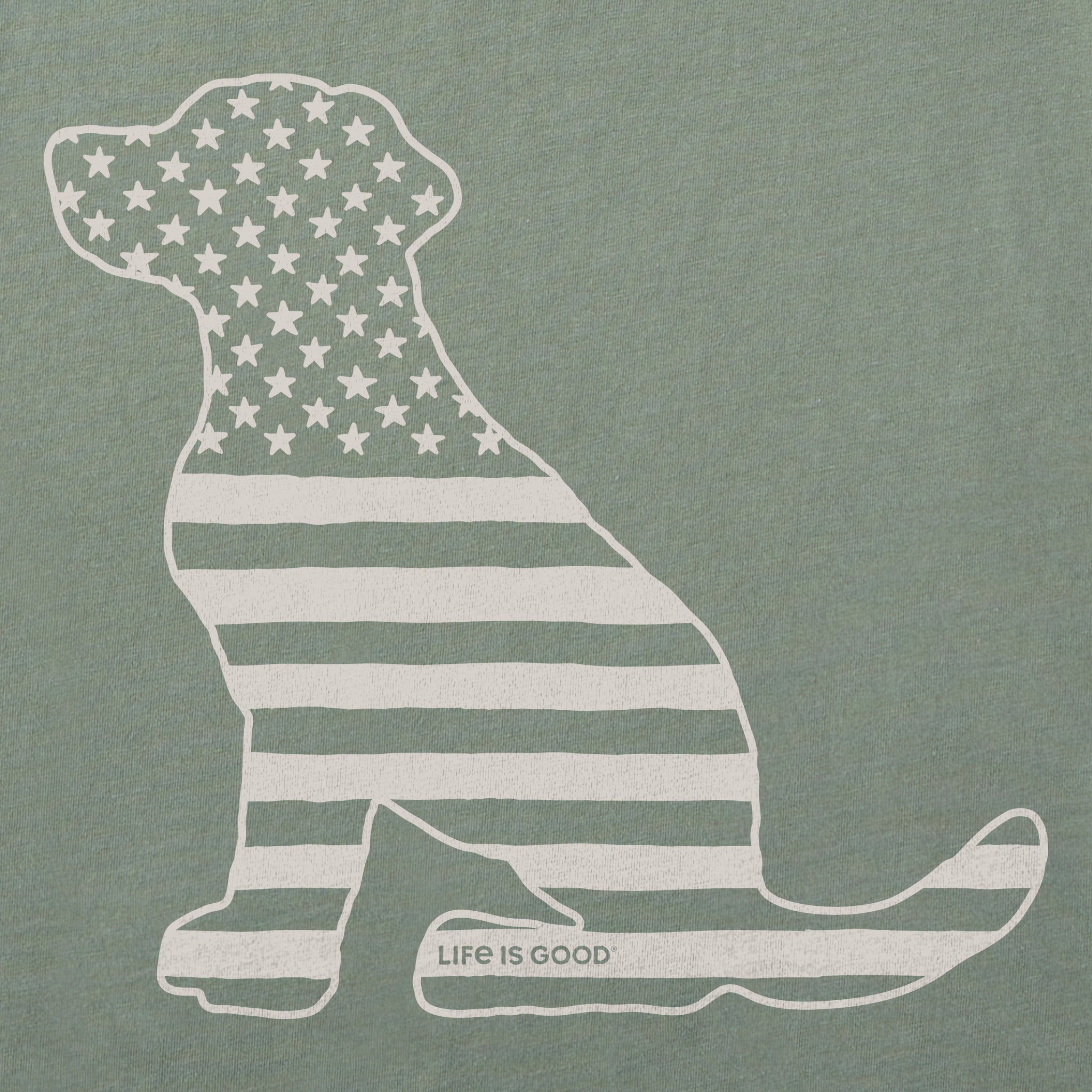 Men's American Flag dog Short Sleeve Crusher-LITE Tee