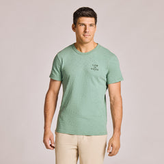 Men's Woodcut Fish Short Sleeve Slub Slim Fit Tee