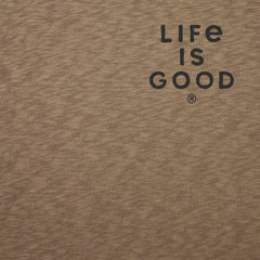 Men's Mountain Landscape Short Sleeve Slub Slim Fit Tee