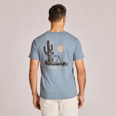 Men's Life was Good Cowboy Skull Short Sleeve Slub Slim Fit Tee