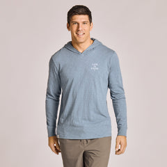 Men's Minimal Round Sunset Long Sleeve Slub Hoodie